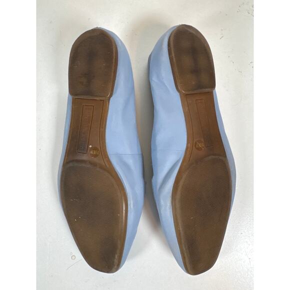 Enzo Angiolini Periwinkle Blue Leather Flat Loafers Womens 8.5 Classic Preppy - Picture 6 of 9